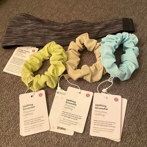 NWT Lululemon 3 Scrunchies and 1 Headband